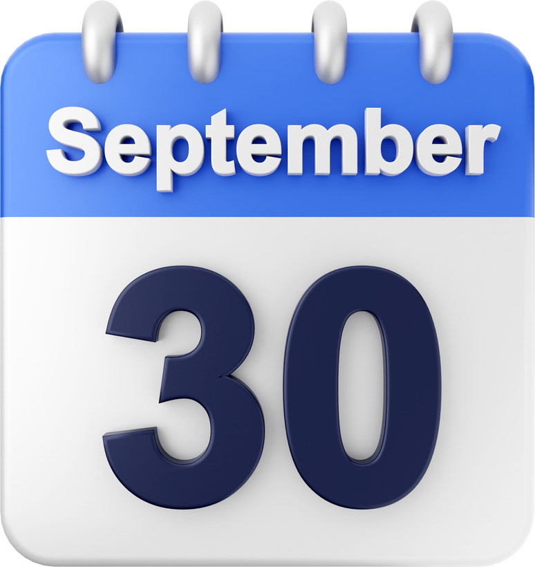 3d calendar september 30